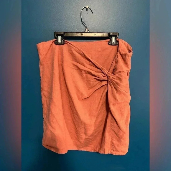 Abercrombie & Finch linen light pink mini skirt large - Picture 1 of 3